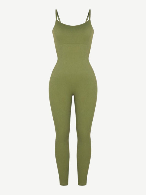 Wholesale High Stretchy Seamless Tummy Control Jumpsuit Removable cup pads